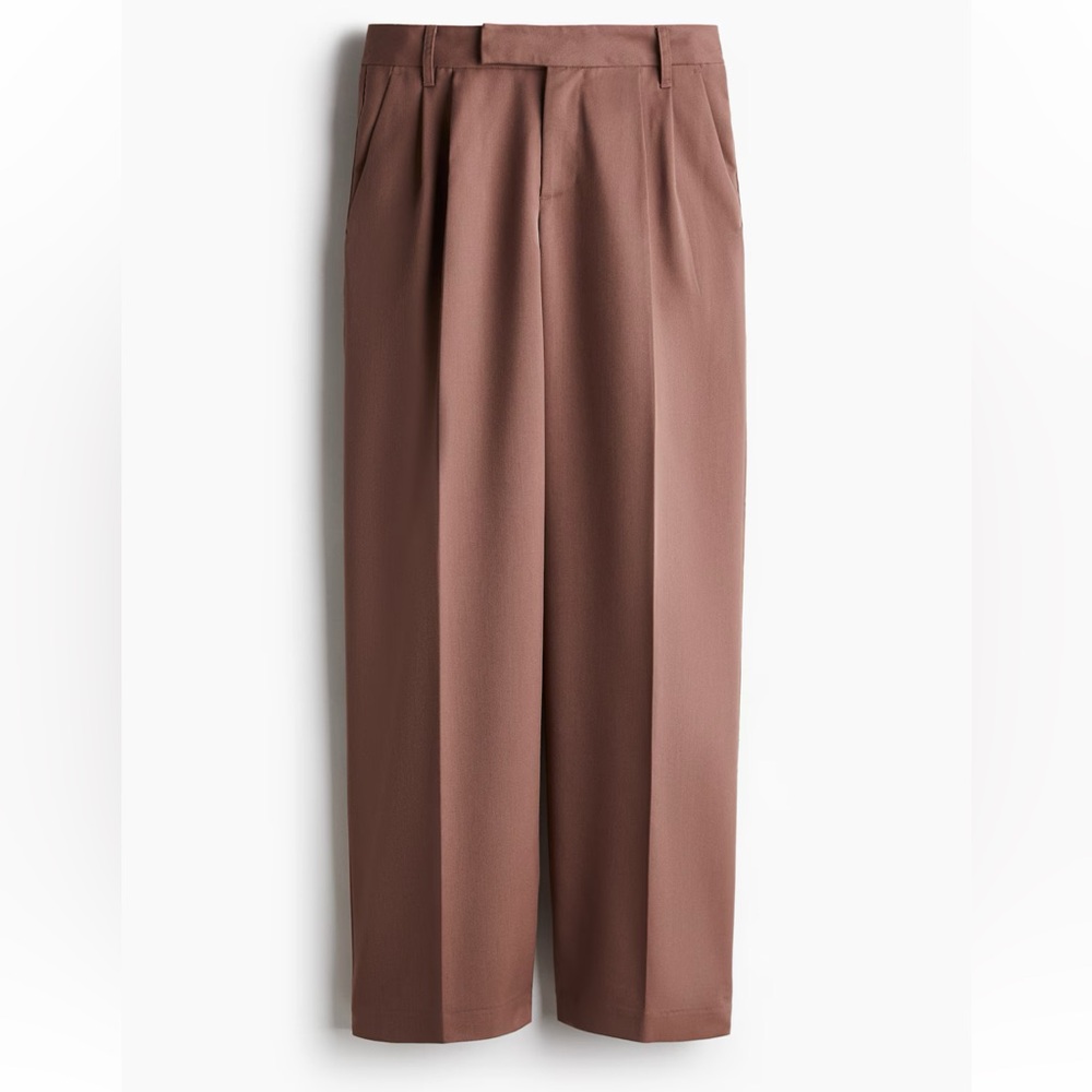 H&M Brown Wide-Leg Trousers